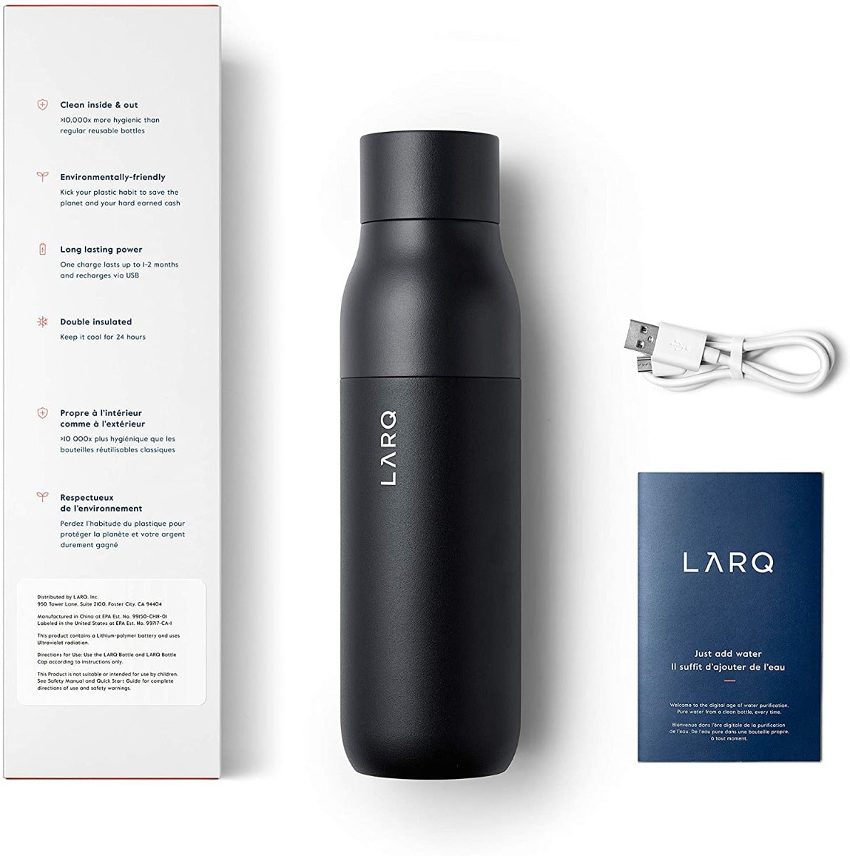 LARQ-flaska (500 ml, svart)