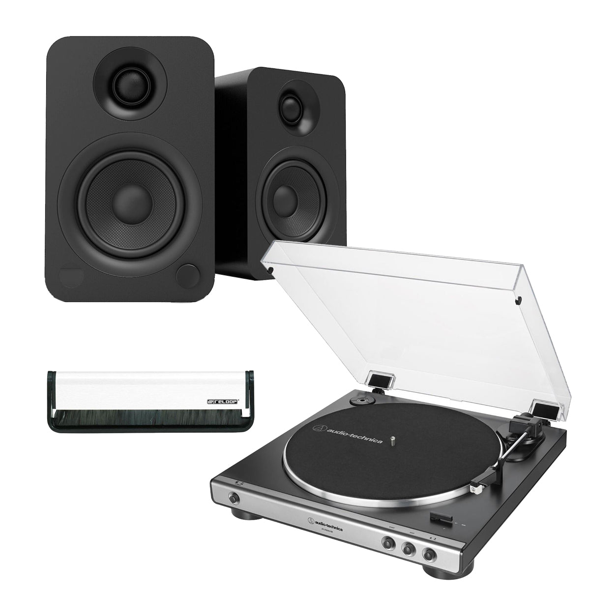 Audio Technica AT-LP60x (Gunmetal) + Kanto YU (sort) bundle