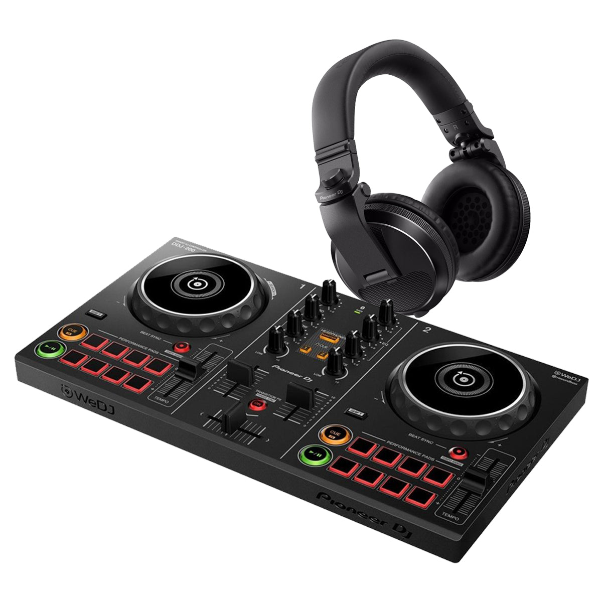 Pioneer DDJ-200 + HDJ-X5-K-pakke