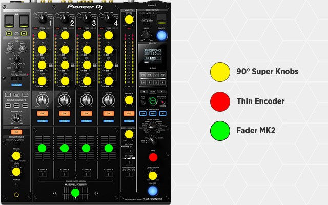 DJ Techtools 90° Knob Set (Glow In The Dark)