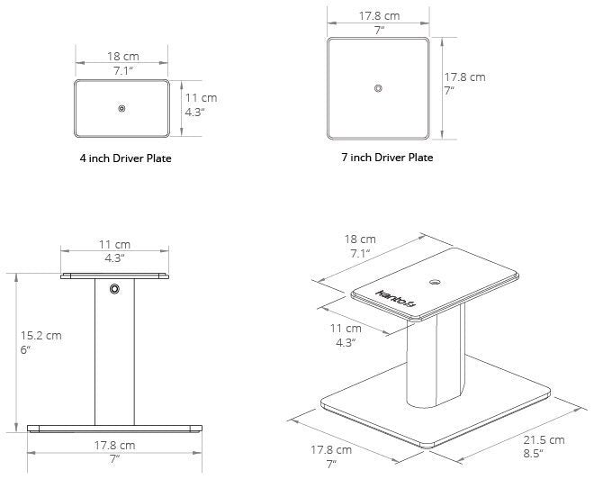 Kanto SP6HD 6" Desktop Speaker Stands (White, Pair)