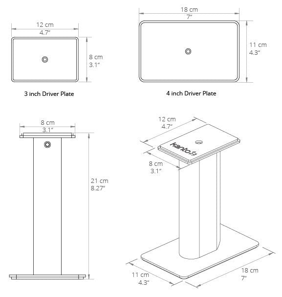 Kanto SP9 9" Desktop Speaker Stands (Black, Pair)