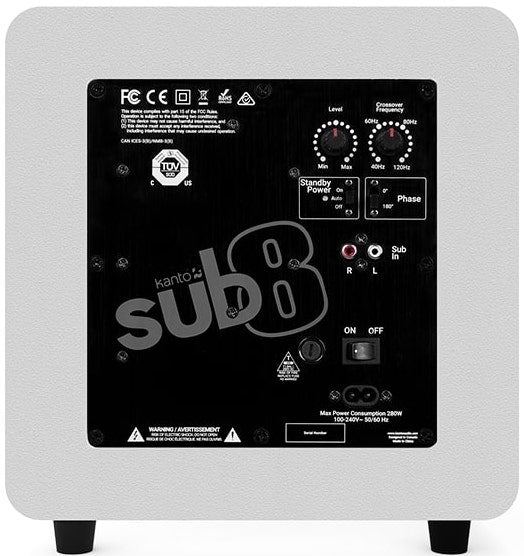 Kanto SUB8V subwoofer (matt vit)