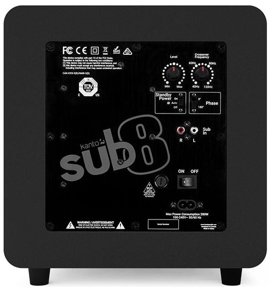 Kanto SUB8V subwoofer (mat sort)